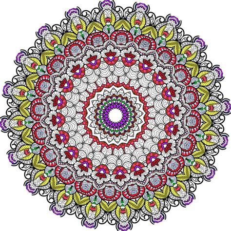 Mandalas Coloridas Ornamento Redondo Decorativo Isolado No Fundo