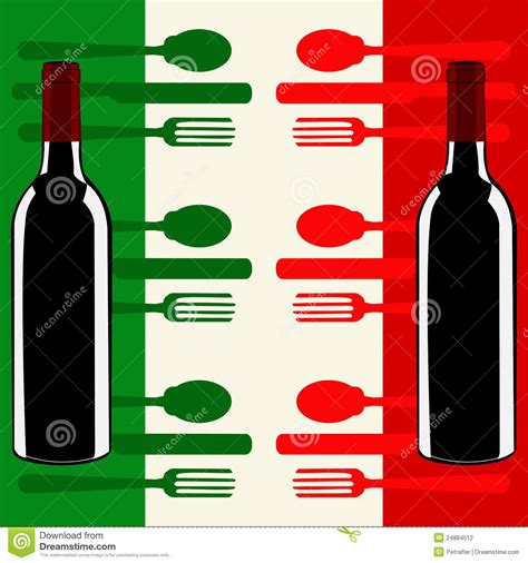 Italian Menu Template Over A Flag Of Italy Stock Vector Illustration