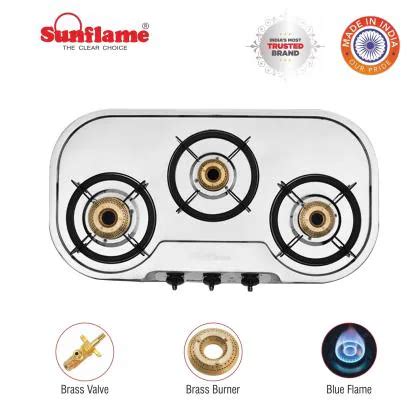 Sunflame Optra Stainless Steel 3 Brass Burner Gas Stove JioMart