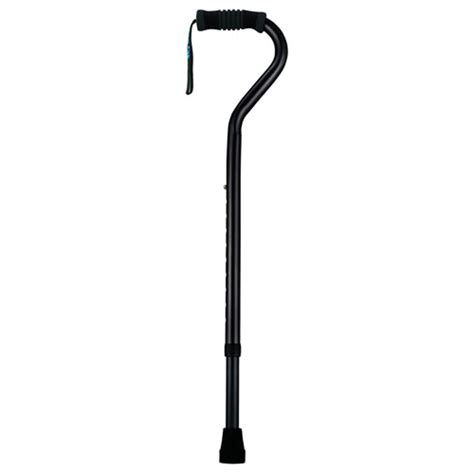 Standard Offset Walking Cane Adjustable Aluminum Black - Walmart.com ...