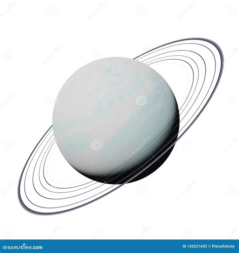 Planet Uranus Isolated on White Background, Part of the Solar System Stock Illustration ...