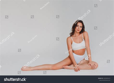 Beautiful Brunette Girl Long Hair Simple Stock Photo 1655835619 Shutterstock