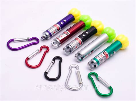 Лазерная указка с карабином, 3 в 1: брелок, фонарик, лазер, в ...