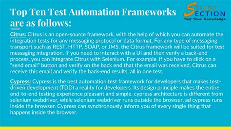 Ppt Top 10 Test Automation Frameworks Powerpoint Presentation Free