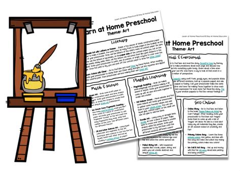 Free Art Preschool Lesson Plans - Stay At Home Educator