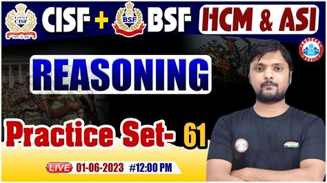 CISF HCM 2023 BSF HCM Reasoning Practice Set CISF ASI Reasoning