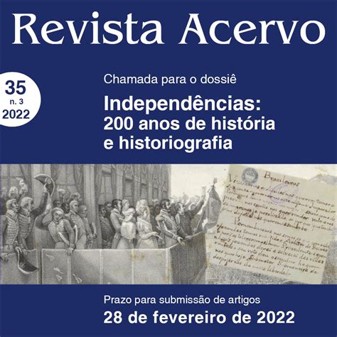 Revista Acervo abre chamada de artigos Independências 200 anos de