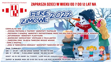 Ferie Zimowe Miejski O Rodek Kultury W Pionkach