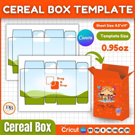 Oz Cereal Box Template Cereal Box Svg Snack Box Template Cereal