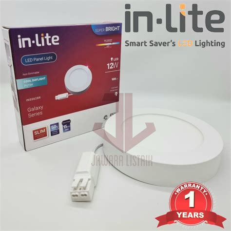 Jual INLITE LED PANEL IN LITE 12W 12 W 12 WATT BULAT INSS 628R OUTBOW