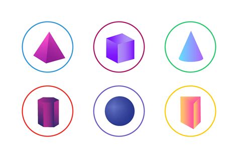 Colorful D Shapes Icon Set Vector Art At Vecteezy