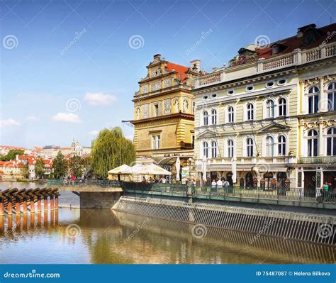 Prague Charles Bridge Palace Editorial Photography Image Of Romantic Unesco 75487087