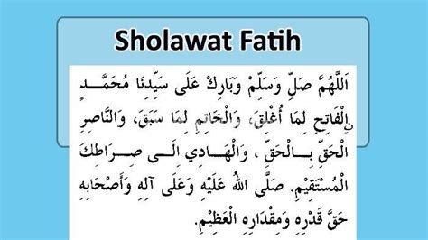 Keutamaan Sholawat Fatih Dan Lirik Sholawat Fatih Lengkap File Pdf