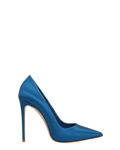 Le Silla Eva Pumps In Satin In Blue Lyst Uk