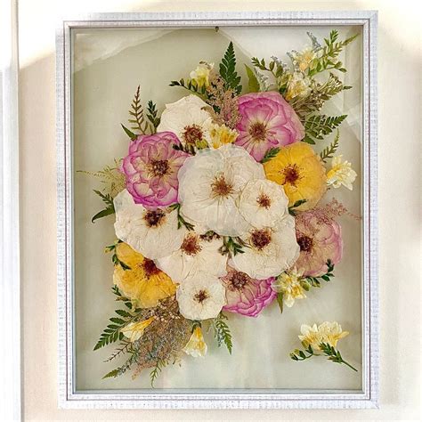 Custom Pressed Bridal Bouquet Preserved Bouquet Framed Etsy