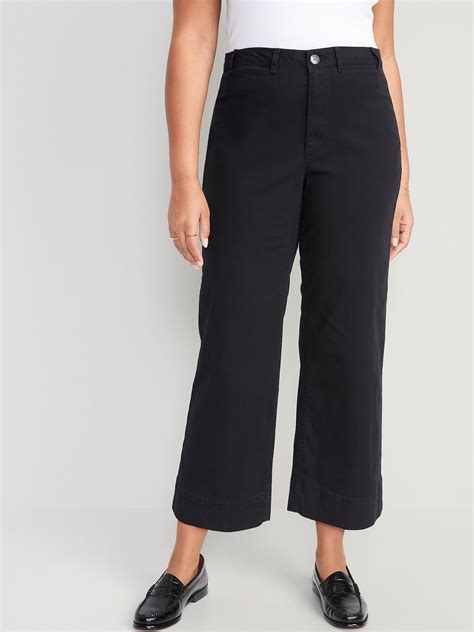 High Waisted Wide Leg Cropped Chino Pants Old Navy