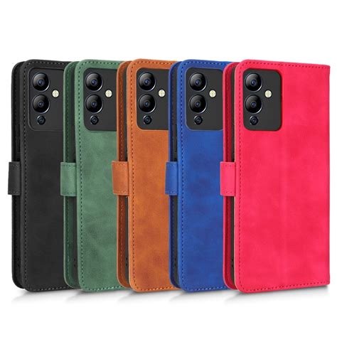 For Infinix Hot I Skin Feel Magnetic Flip Leather Phone Case Green Alexnld