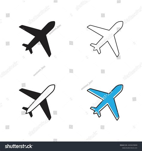 Plane Airplane Icons Symbol Sign Vector Stock Vector (Royalty Free ...