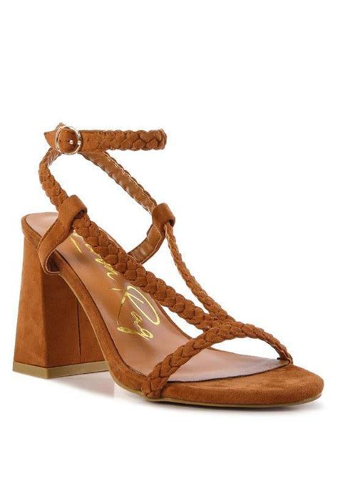 Smoosh Braided Block Heel Sandals Walmart