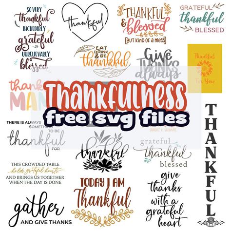 Thankful Themed Free Svg Files Life Sew Savory