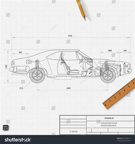 Drawing Car Vector Illustration Stock Vector (Royalty Free) 253446013 | Shutterstock