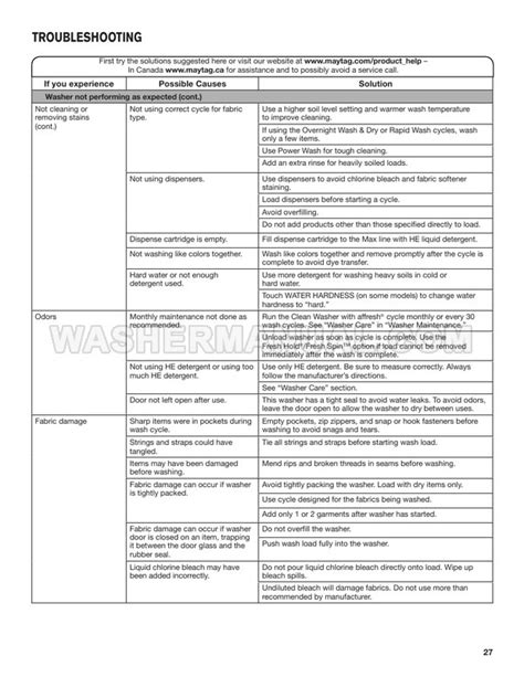 Maytag MHW6630HC Washer Use and Care Guide