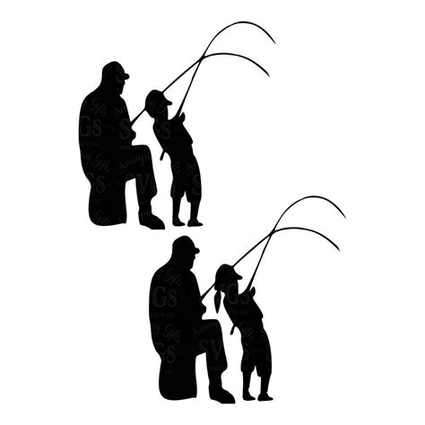 Svg Pesca Amigos D A De Las Padres Pap E Hija Padre Y El Hijo