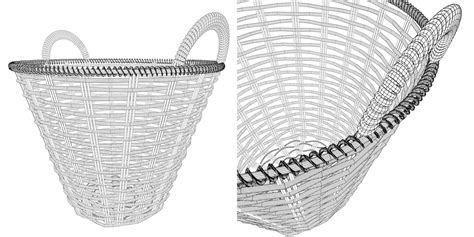 D Wicker Basket Model Turbosquid