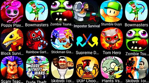 Plants Vs Zombies Stumble Guys Bowmasters Dop Choo Rainbow Io Origin