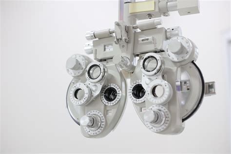 Phoropter for eye test, lenses glasses for eye check in optical store