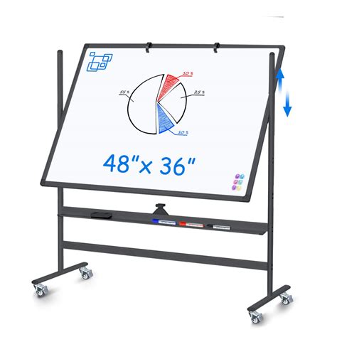 Buy Large Rolling White Board 48x36 In Double Sided Mobile Whiteboard