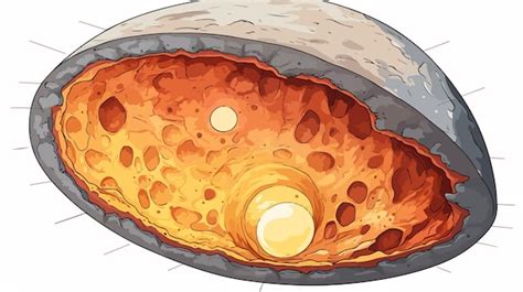 Moon Internal Structure Diagram Vector Illustration Premium AI