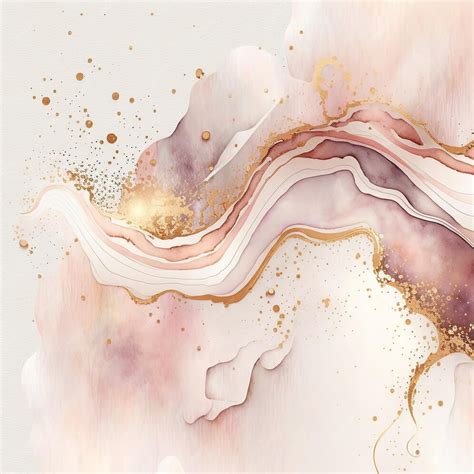 Premium Ai Image A Pink And Gold Abstract Painting With Gold And Pink Paint