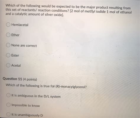 Solved Question 9 4 Points Which Of The Following