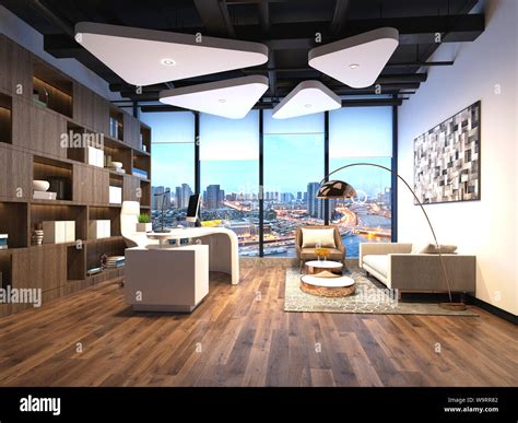 3d Render Working Office Stock Photo Alamy