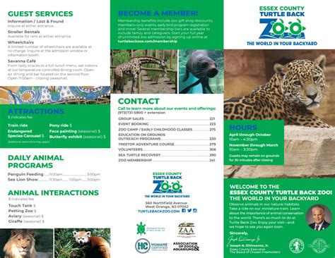 Turtle Back Zoo Map and Brochure (2013 - 2024) | ThemeParkBrochures.net