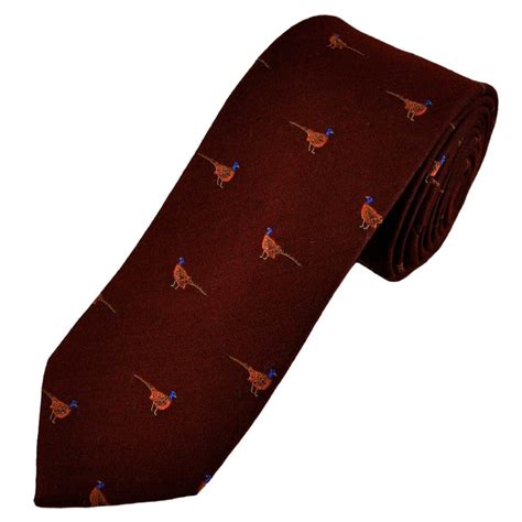 Tresanti Pheasant Wine Red Silk Wool Men S Novelty Tie From Ties