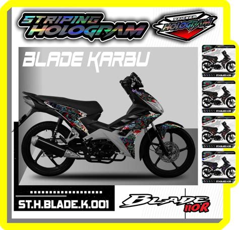 Blade Sticker Striping Blade Stiker Motor Honda Blade Karbu