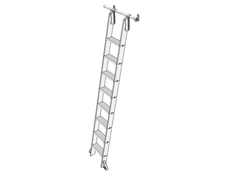 Rolling Ladder Front D Model Dwg File Artofit