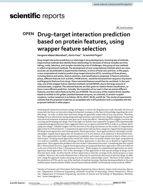 Pdf Drugtarget Interaction Prediction Based On Protein Features