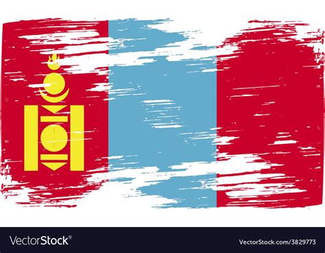 Flag of mongolia with old texture Royalty Free Vector Image