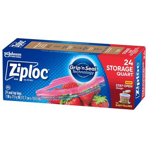 Ziploc Medium Storage Bags 1 Qt 24carton 314466