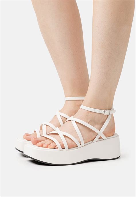 Monki Platform Sandals White Lightblack Zalandoie