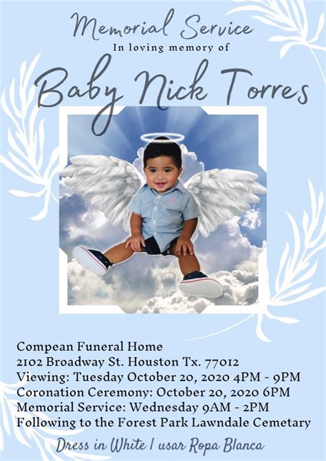 Nick Torres, baby who died shortly after release from Texas Children's Hospital, was buried ...