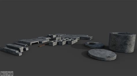 Artstation Concrete Blocks Pack Game Assets