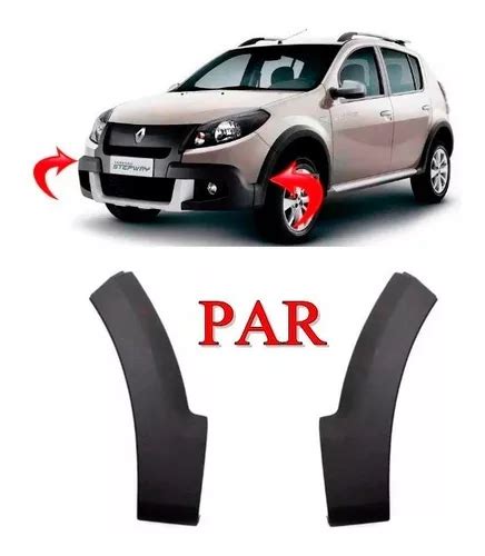 Par Alargador Friso Moldura Parachoque Sandero Stepway Ano 2012 2013