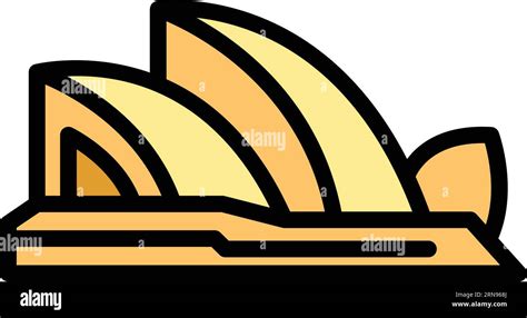 Sydney Opera House Icon Outline Vector Australia City World Landmark Color Flat Stock Vector