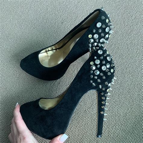 New Henry Ferrera Spike Heels Black Velvet Pumps Part… - Gem