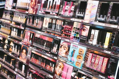 Shelves of Beauty Makeup Products in a Retail Store Editorial Stock ...