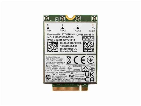 Dell 4g Wwan Card Dw5821e Esim 8n0cn 5nfcc